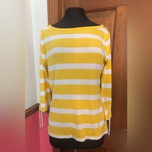 Lauren jeans Co. Ralph Lauren Yellow and White Striped Top size L